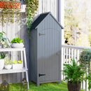 Outsunny Wooden Small Garden Shed With 3 Shelves And Tilt Roof Grey