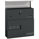 HOMCOM Wall Mounted Post Box, Weatherproof Letterbox with Lock