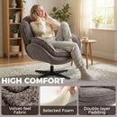 HOMCOM Accent Chair with Swivel for Living Room Grey