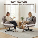 HOMCOM Accent Chair with Swivel for Living Room Grey