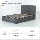 HOMCOM Bed Frame Gas Side Lift Under Bed Storage