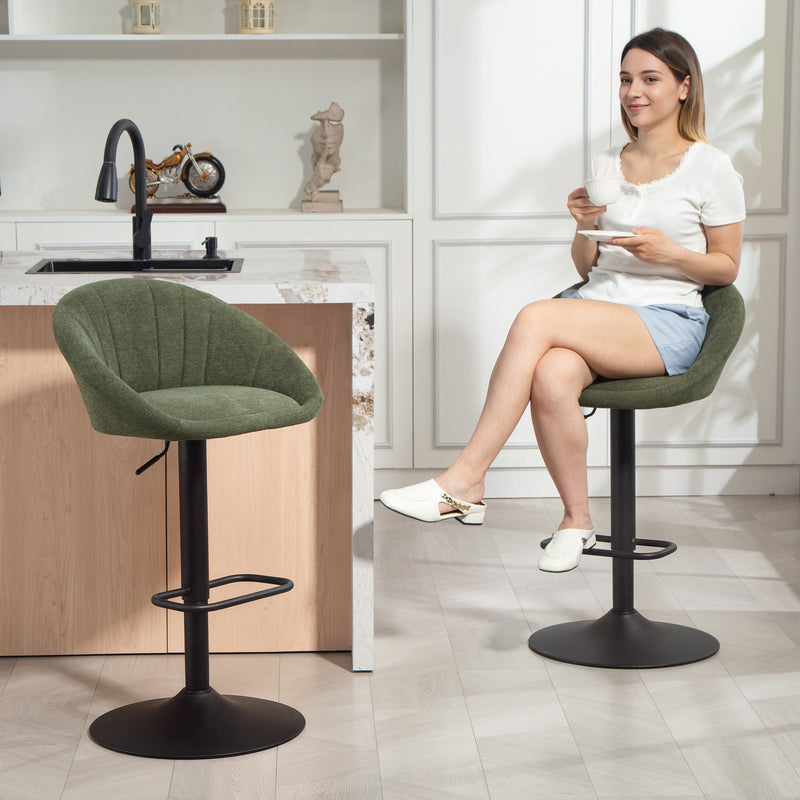 HOMCOM Swivel Bar Stools Set of 2 Height Adjustable Bar Chairs