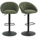 HOMCOM Swivel Bar Stools Set Of 2 Height Adjustable Bar Chairs