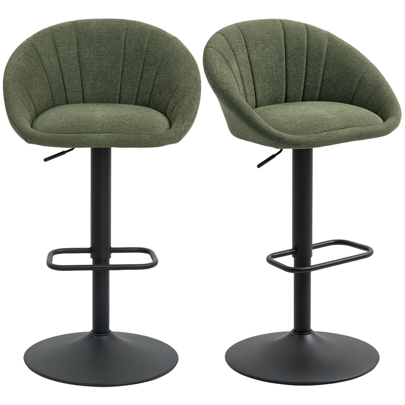 HOMCOM Swivel Bar Stools Set of 2 Height Adjustable Bar Chairs