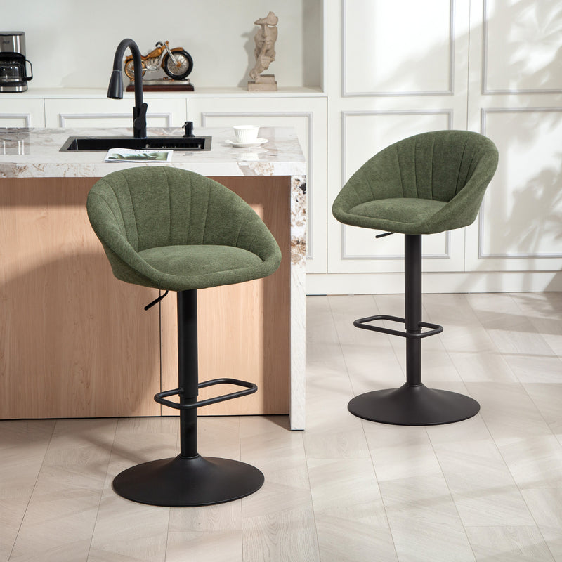 HOMCOM Swivel Bar Stools Set of 2 Height Adjustable Bar Chairs
