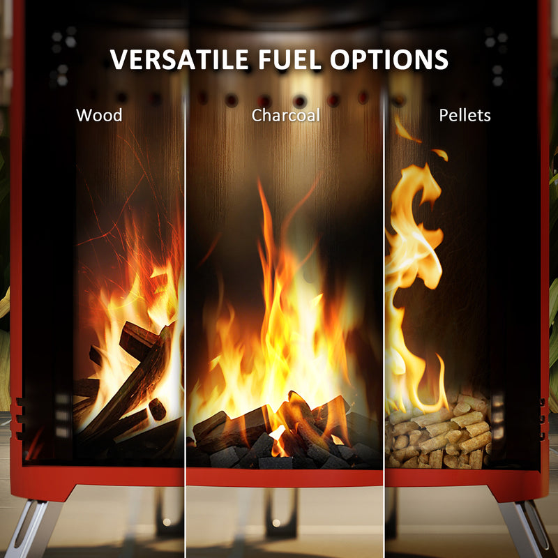 Outsunny Stainless Steel Smokeless Wood Burning Firepit Garden Fire Pit