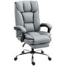 HOMCOM Pet-Friendly Leather Recliner Computer Chair With Footrest, Black