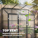 Outsunny Polycarbonate Greenhouse with 3 Doors, Aluminium Walk-in Greenhouse