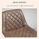 HOMCOM Bar Stools Set Of 2, Adjustable Bar Chairs 360° Swivel For Kitchen Brown