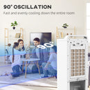 HOMCOM Mobile Air Cooler For Home Office, With Oscillation, Ice Packs
