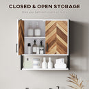 HOMCOM Bathroom Cabinet Wall Mounted Over The Toilet With 2 Doors, Walnut