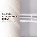 HOMCOM Bathroom Cabinet Wall Mounted Over The Toilet With 2 Doors, Walnut