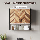HOMCOM Bathroom Cabinet Wall Mounted Over The Toilet With 2 Doors, Walnut