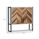 HOMCOM Bathroom Cabinet Wall Mounted Over The Toilet With 2 Doors, Walnut