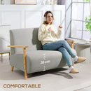 HOMCOM 2 Seater Sofa, Fabric Modern Loveseat For Living Room