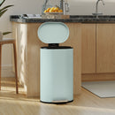 HOMCOM Slim Rectangular Pedal Bin With Soft-Close Lid, 30L Kitchen Bin Green