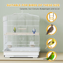 PawHut 59cm Large Bird Cage with Perches, Food Bowls, Swing, White