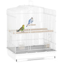 PawHut 59cm Large Bird Cage with Perches, Food Bowls, Swing, White