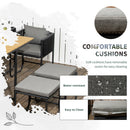 Outsunny Rattan Dining Set, Garden Table & Chair Sets w/ Space-saving Design