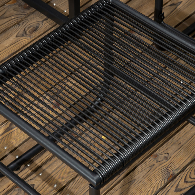Outsunny Rattan Dining Set, Garden Table & Chair Sets w/ Space-saving Design