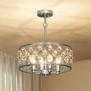 HOMCOM Ceiling Light With Adjustable Height, Modern Crystal Chandelier