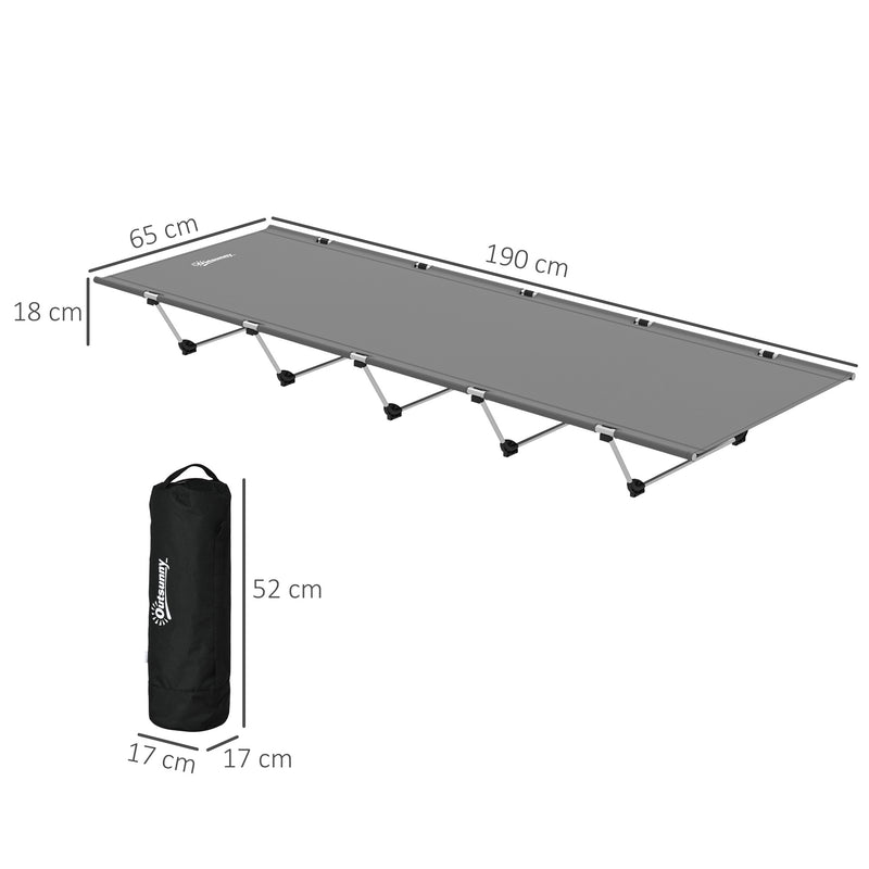 Outsunny Lightweight Camping Cot Portable Compact Sleeping Bed w/ Carry Bag