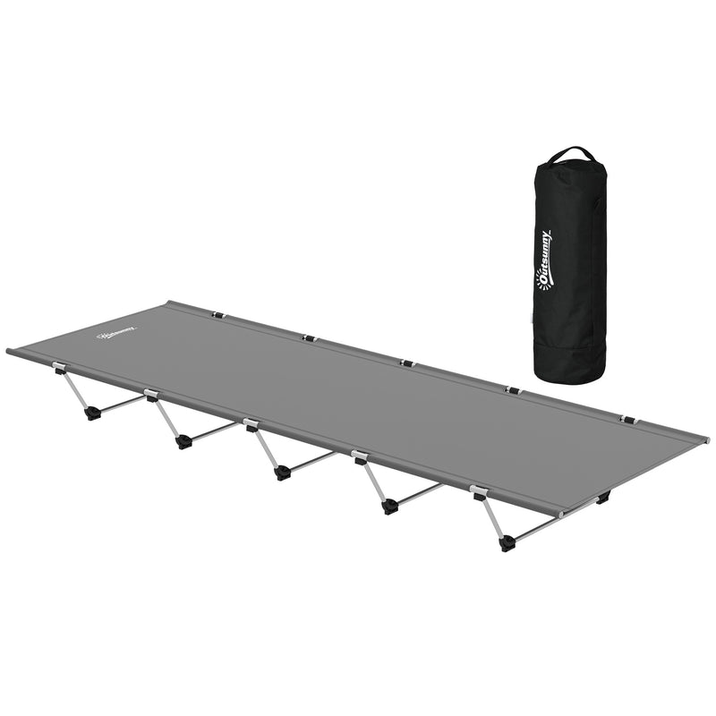 Outsunny Lightweight Camping Cot Portable Compact Sleeping Bed w/ Carry Bag