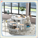 AIYAPLAY 5-Piece Kids Table and Chairs Set w/ Storage for 3-8 Years Old-Grey