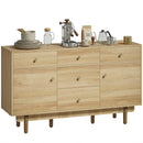 HOMCOM Sideboard Soft Close Doors Wood Legs Walnut