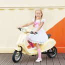 AIYAPLAY 24V Battery Powered Ride On Motorcycle With Manual Throttle, Beige