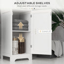 HOMCOM Freestanding Bathroom Tall Cabinet With Adjustable Shelf, White