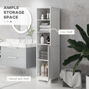 HOMCOM Freestanding Bathroom Tall Cabinet With Adjustable Shelf, White