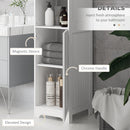 HOMCOM Freestanding Bathroom Tall Cabinet With Adjustable Shelf, White