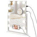 HOMCOM Hollywood Lighted Makeup Mirror With Magnifier, USB Port, Phone Holder