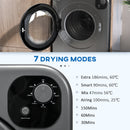 HOMCOM 6kg Vented Tumble Dryer with 7 Dry Programmers for Small Spaces Grey