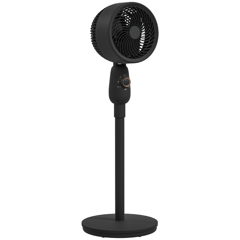 HOMCOM Pedestal Fan for Bedroom, Powerful Air Circulator with 3 Speed, Black