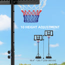 SPORTNOW 2.3-3.05m Basketball Hoop and Stand with Weighted Base and Wheels
