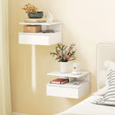 HOMCOM Modern Nightstand Set of 2, Wall Mounted Bedside Cabinet, White