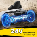 AIYAPLAY 24V Electric Go Kart With Drift Mode, Adjustable Seat, White