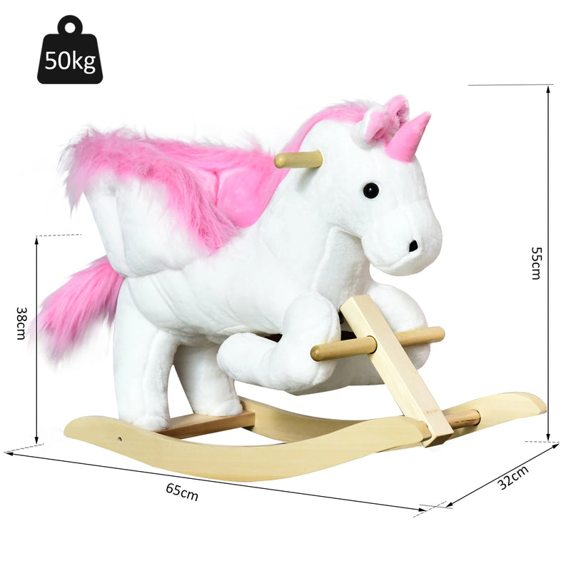 HOMCOM children's Rocking Unicorn - Pink & White