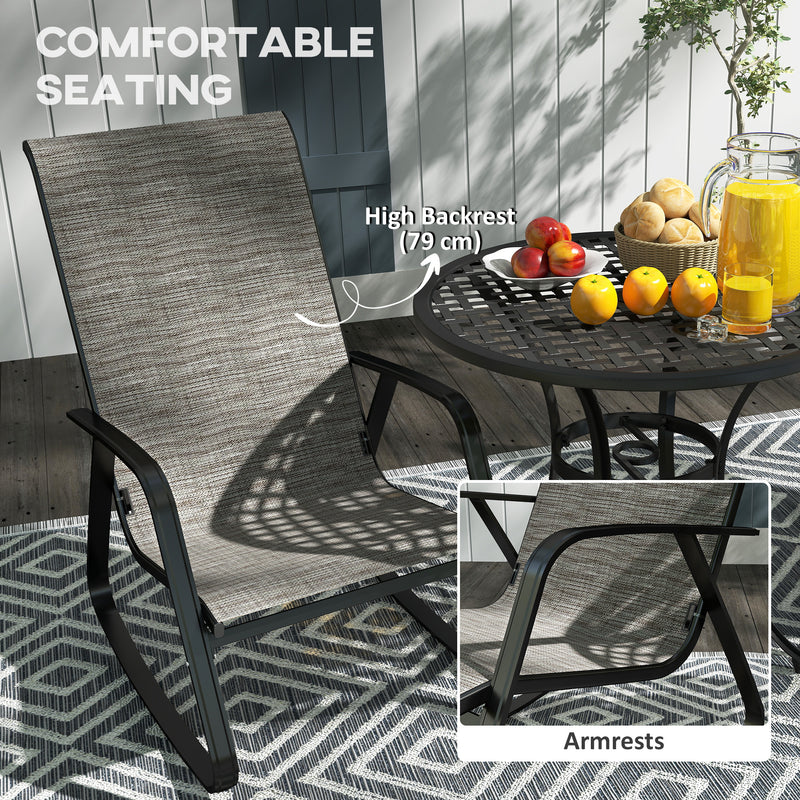 Outsunny Garden Rocking Chair With Armrests, High Back