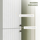 HOMCOM Wall Mounted Slim Bathroom Storage Cabinet with 6-Tier Shelf White