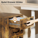 HOMCOM 3 Drawer File Cabinet Rolling Filing Cabinet For A4 And Letter Brown