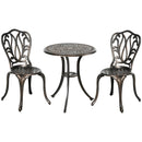 Outsunny 3 Piece Patio Bistro Set Outdoor Table Set With Umbrella Hole White