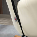 HOMCOM Rocking Chair For Nursery Upholstered Wingback Armchair Grey And Cream