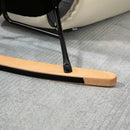 HOMCOM Rocking Chair For Nursery Upholstered Wingback Armchair Grey And Cream