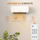 HOMCOM Wall Mounted Electric Heater With Timer Overheat Protection White