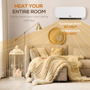 HOMCOM Wall Mounted Electric Heater With Timer Overheat Protection White