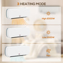 HOMCOM Wall Mounted Electric Heater With Timer Overheat Protection White