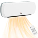 HOMCOM Wall Mounted Electric Heater With Timer Overheat Protection White